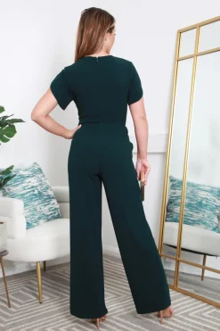 Tulip Sleeve Wrap Front Jumpsuit by Double Second