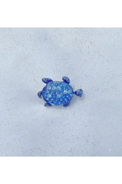Turtle Brooch Blue Brooch by QueenMee Accessories