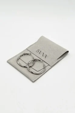 Twist Hoops In Silver - Pouch Included by SVNX