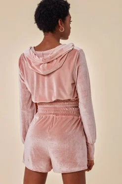 Velour Hoodie & Short Set - Pink by Cosmochic
