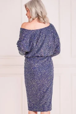 Velvet & Sequin Cowl Midi by Goddiva