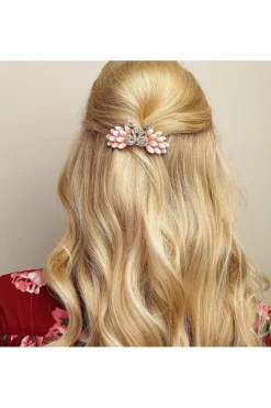 Vintage Hair Clip Pink Peacock by QueenMee Accessories