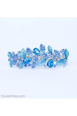 Vintage Hair Clip Rhinestone Leaf by QueenMee Accessories