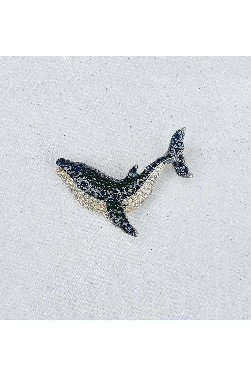 Whale Brooch Animal Brooch Whale Jewellery Whale Pin by QueenMee Accessories