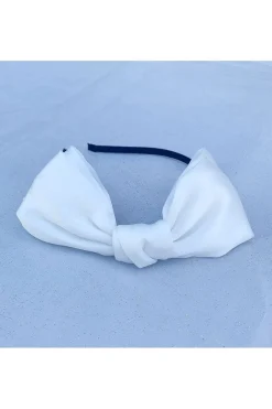 White Fascinator Bow Headband by QueenMee Accessories