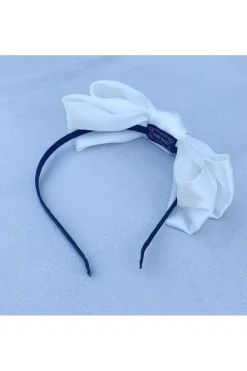 White Fascinator Bow Headband by QueenMee Accessories