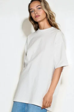 White Logo Cotton Oversized T Shirt by Aftershock London