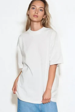 White Logo Cotton Oversized T Shirt by Aftershock London
