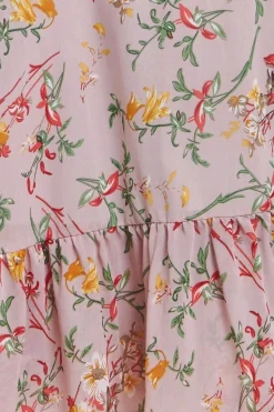 Wrap Flutter Sleeve Floral Midi Dress - Beige by City Goddess