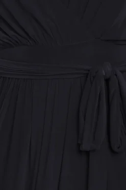 Wrap Front Maxi With Flutter Sleeves - Black by Goddiva