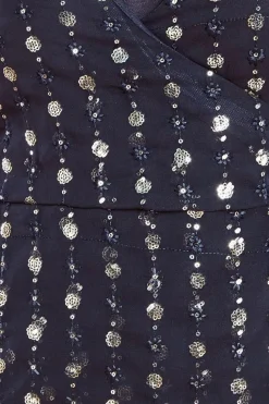 Wrap Sequin Top With Cami - Blackgold by Goddiva