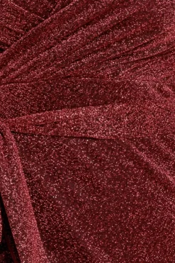 Wrap Style Spaghetti Strap Maxi With Split - Wine by Goddiva