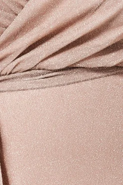 Wrap Style Spaghetti Strap Maxi Split - Blush by Goddiva Plus