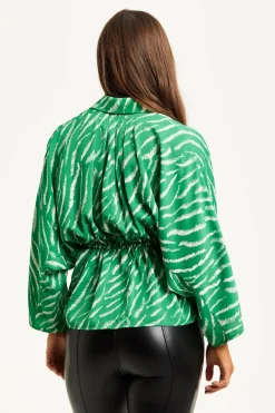 Zebra Print Shirt With Long Sleeves And Tie Waist by Liquorish